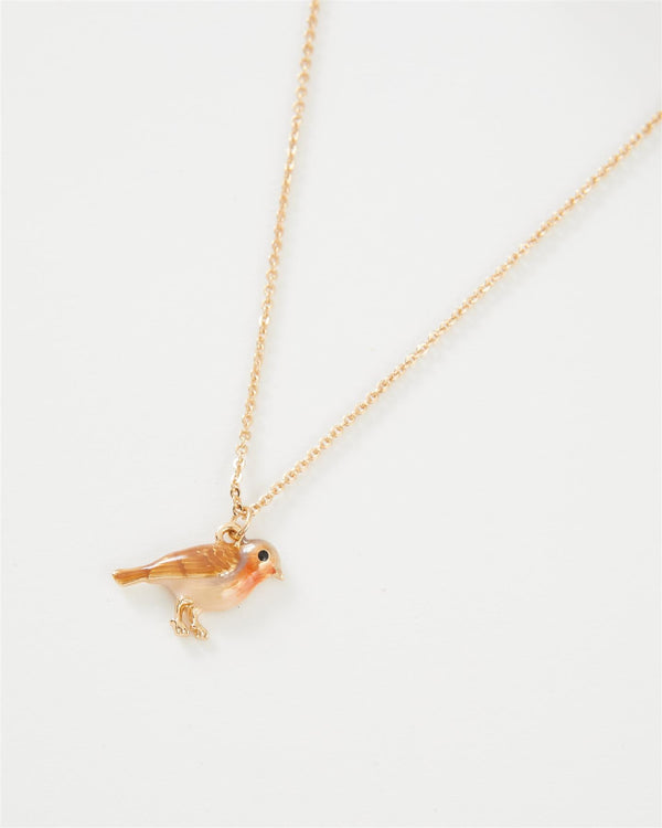 Enamel Robin Necklace