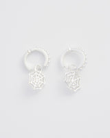 Cobweb Huggie Earrings Silver