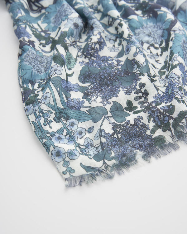 Deco Bloom Blue Lightweight Scarf