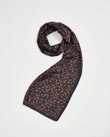 Deco Bloom Silky Lightweight Black Scarf