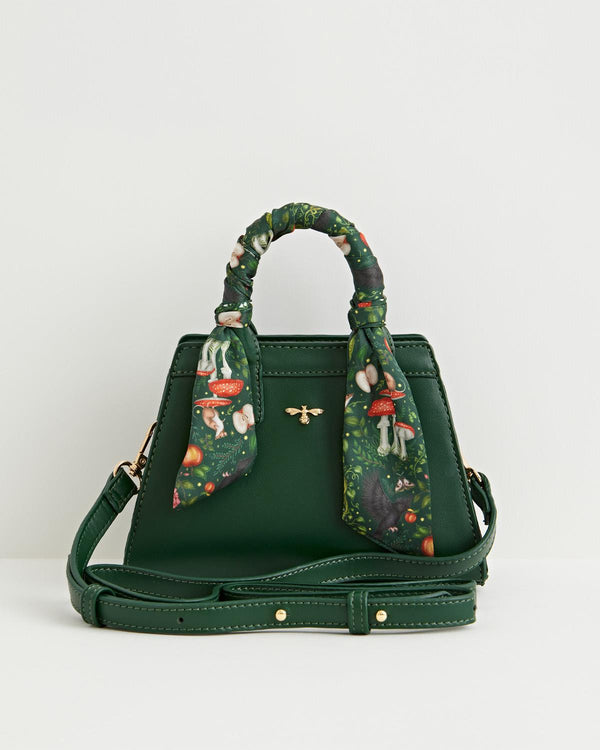 Fable Eloise Large Bowling Bag Iris Green and FREE Oversized Bow