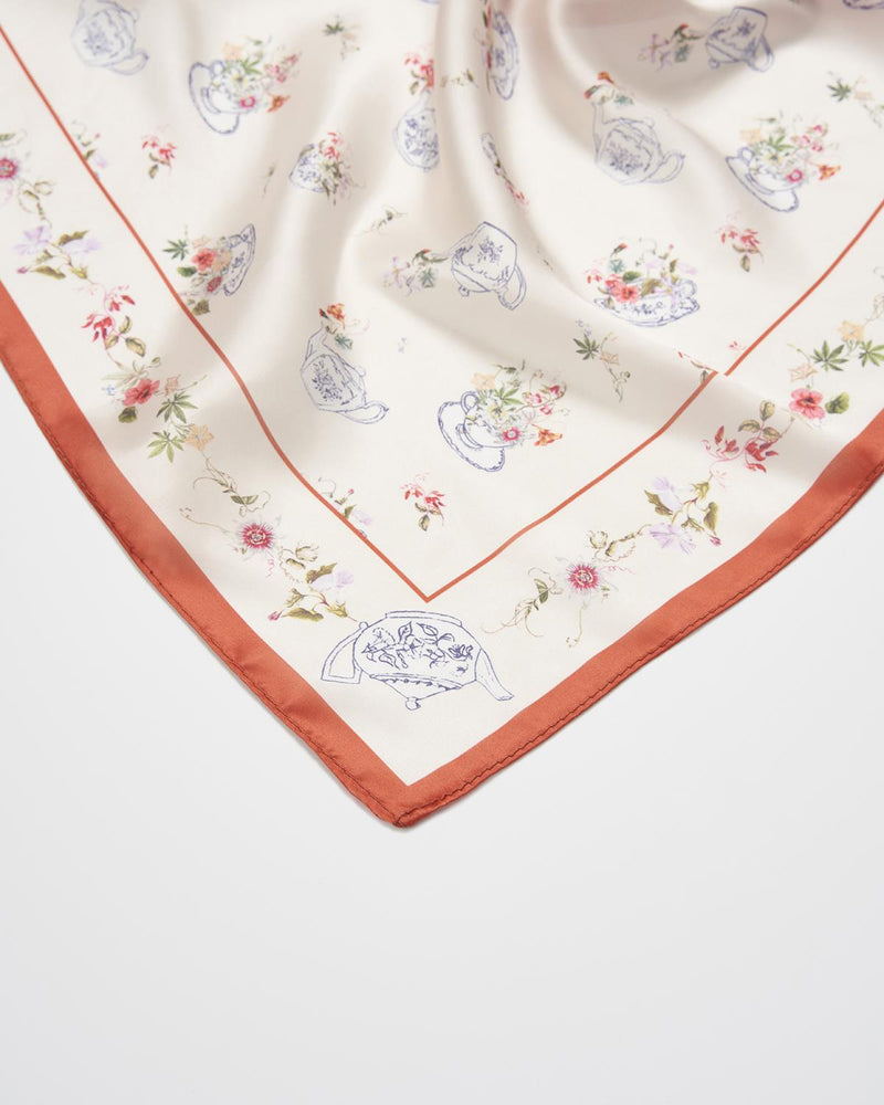 Cream High Tea Silky Scarf