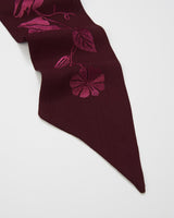 Floral Bohemian Embroidered Burgundy Scarf