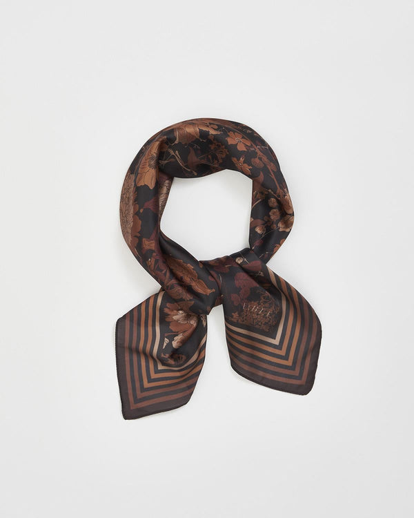 Deco Bloom Black Square Scarf