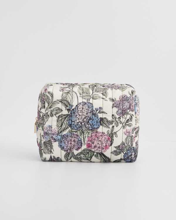 Hydrangea Large Quilted Makeup Bag