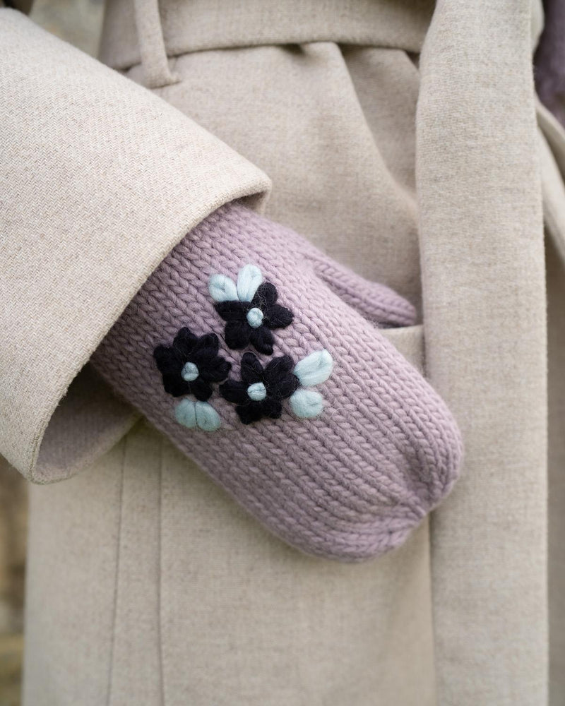 Knitted Mittens Lilac