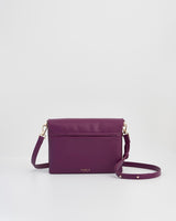 Floral Engravings Plum Foldover Purse