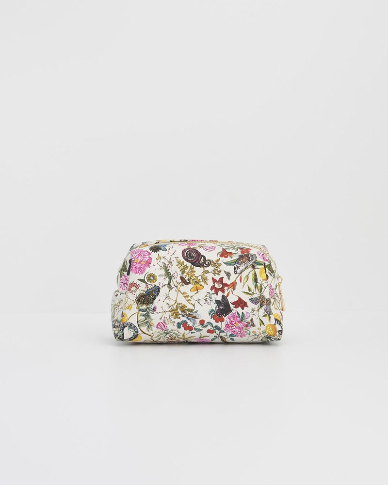 Floral Engravings PU Cosmetics Pouch