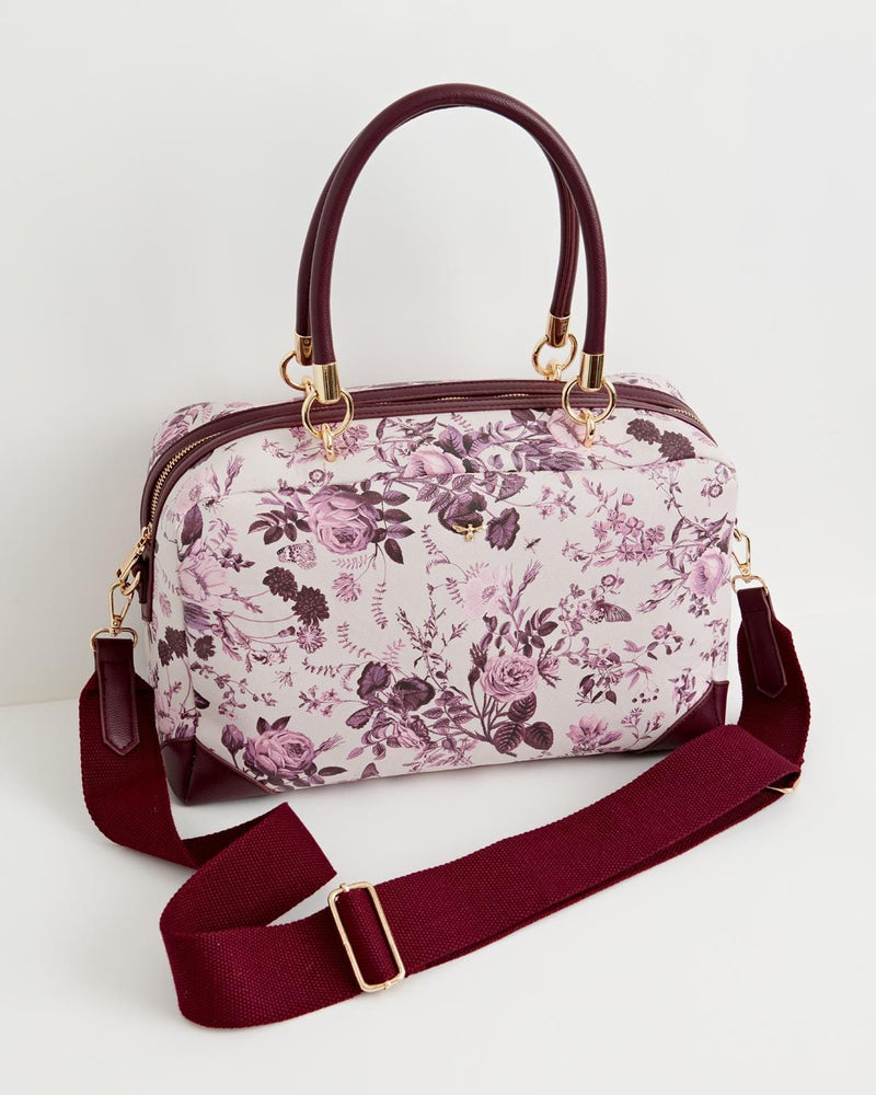 Fable England US Handbag Rambling Rose Bag Burgundy