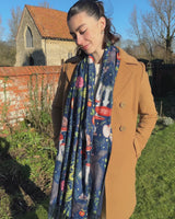 Catherine Rowe Into The Woods Scarf Blue