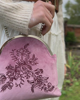 Victoriana Embroidered Bag Black Velvet