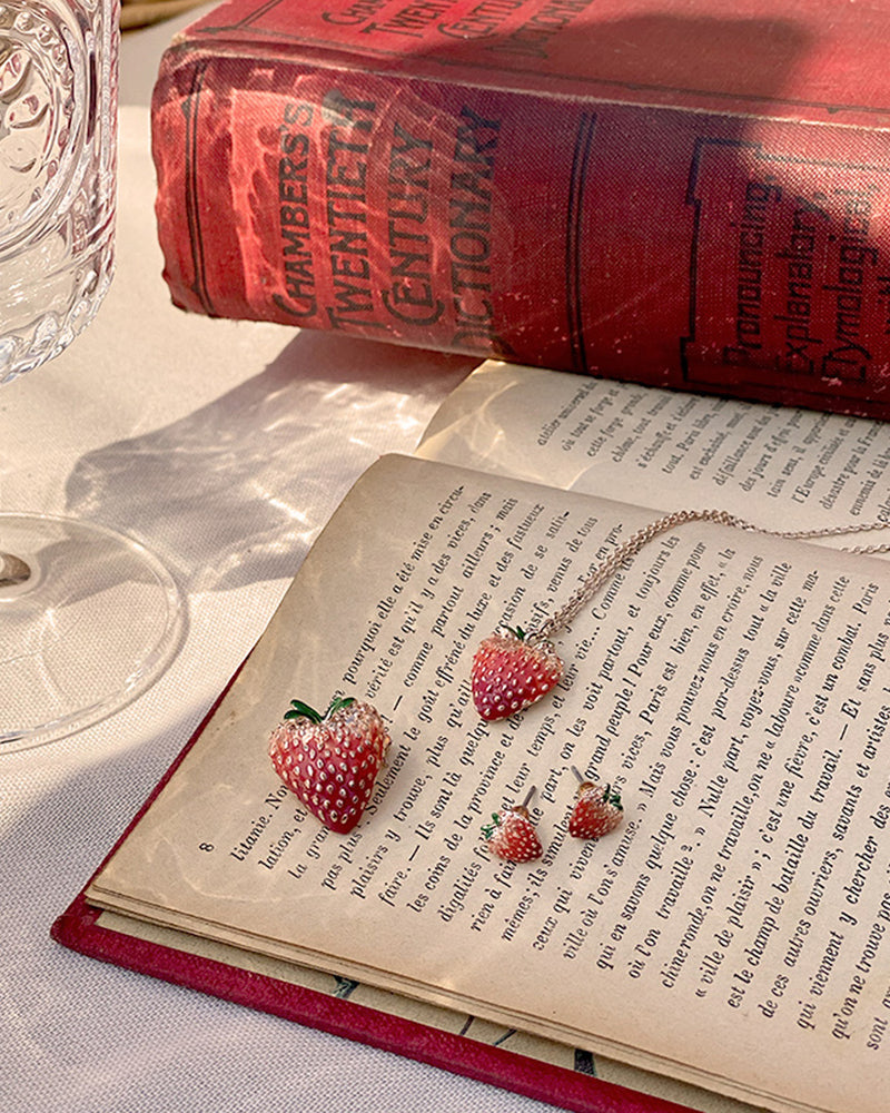 Enamel Short Strawberry Necklace