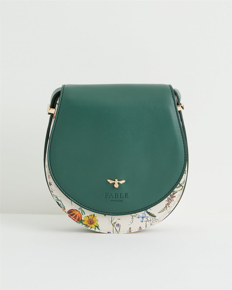 Botanical Pumpkin Green Saddle Bag