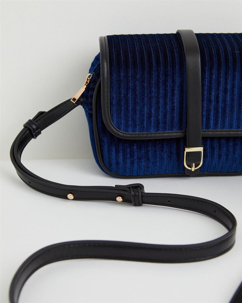 Fable England US Handbag Vivianne Velvet Camera Bag - Sapphire Blue