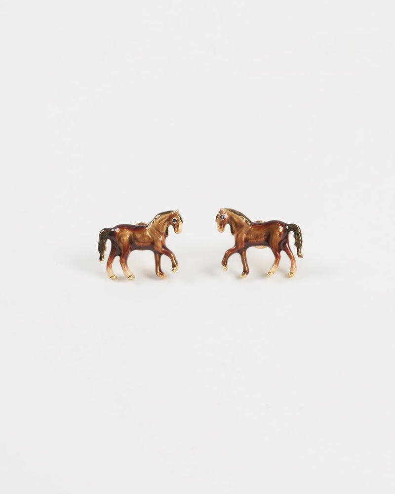 Enamel Horse Earrings