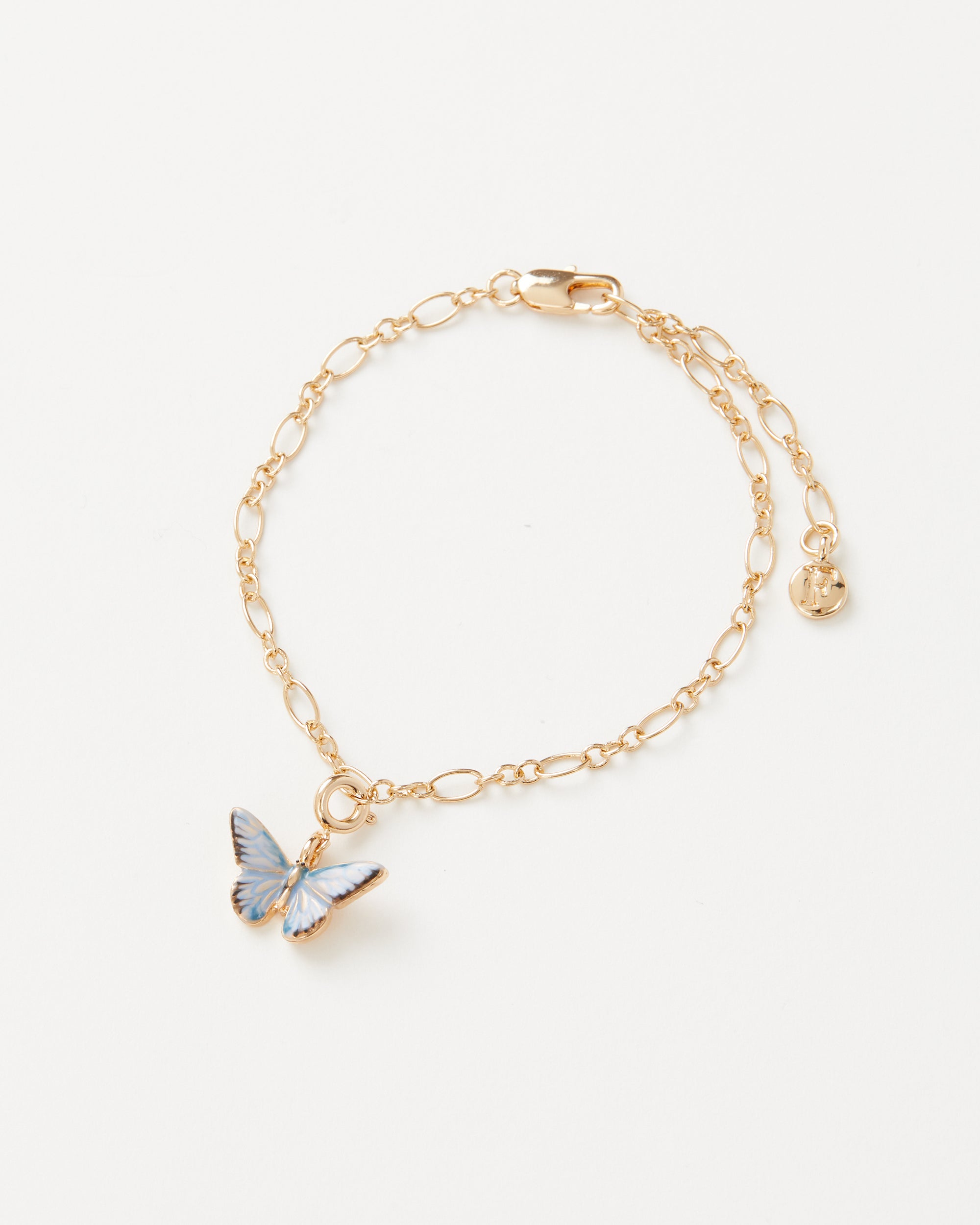 Meaningful Enamel Blue Butterfly Charm Fable England US