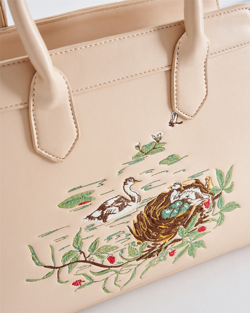 Fable England US Handbag Henrietta Tote Bag Embroidered Cygnet