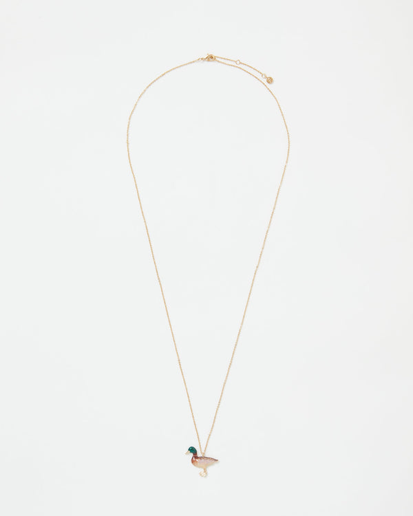 Fable Enamel Mallard Duck Long Necklace
