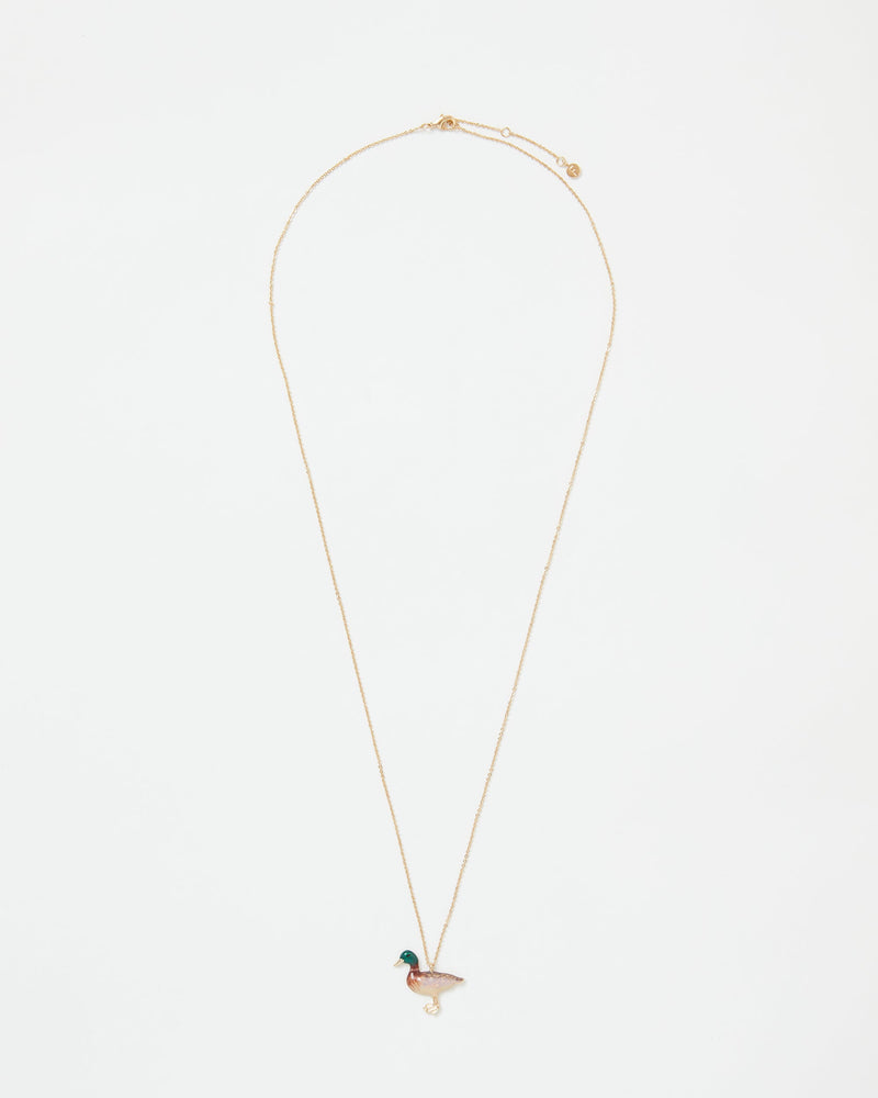 Fable Enamel Mallard Duck Long Necklace