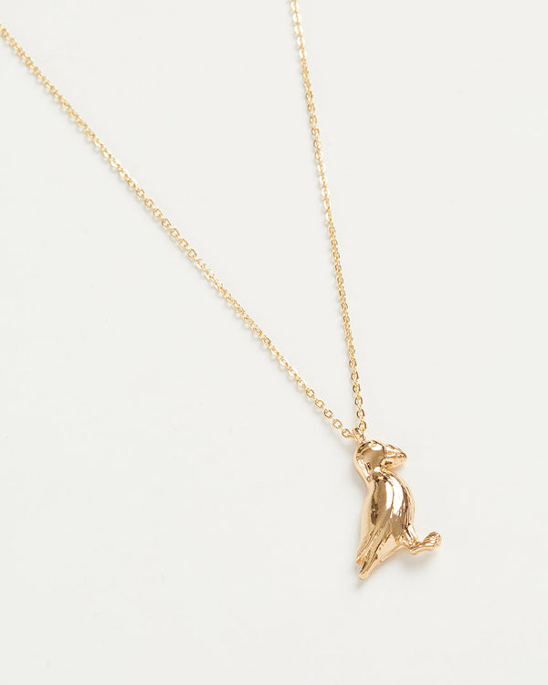 Gold Puffin Long Necklace