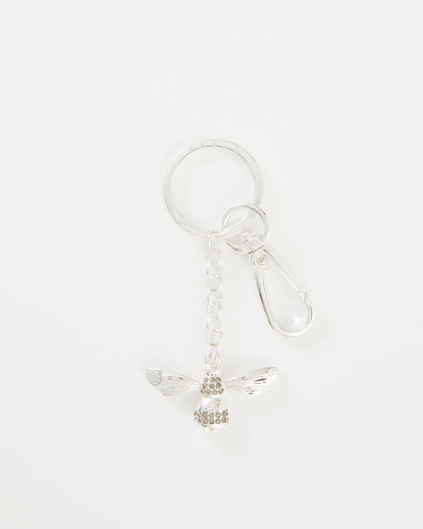 Silver Pave Bee Key Ring