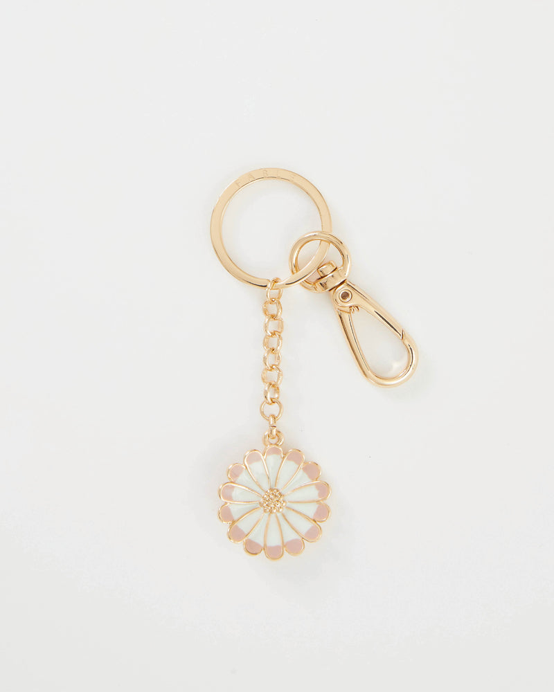 Enamel Daisy Key Ring