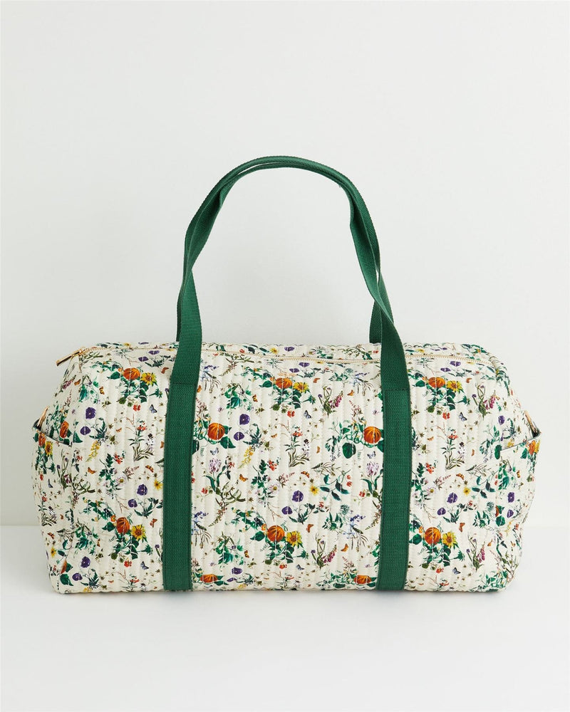 Fable England US Handbag Botanical Pumpkin Ivory Quilted Weekender Bag